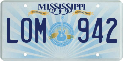 MS license plate LOM942