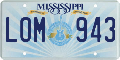 MS license plate LOM943