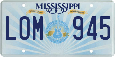 MS license plate LOM945