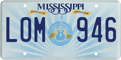 MS license plate LOM946