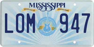 MS license plate LOM947
