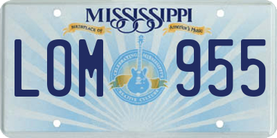 MS license plate LOM955