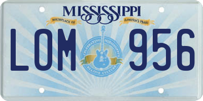 MS license plate LOM956