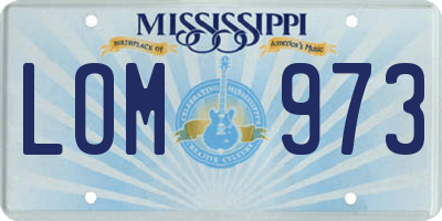MS license plate LOM973