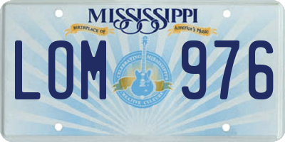 MS license plate LOM976