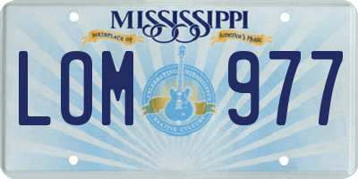 MS license plate LOM977