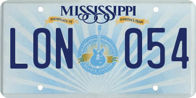 MS license plate LON054