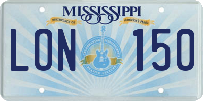 MS license plate LON150