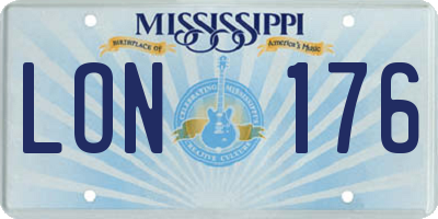 MS license plate LON176