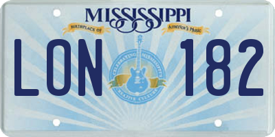 MS license plate LON182