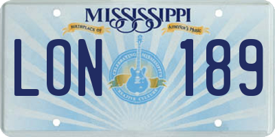 MS license plate LON189