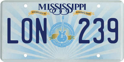 MS license plate LON239