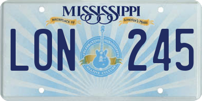 MS license plate LON245