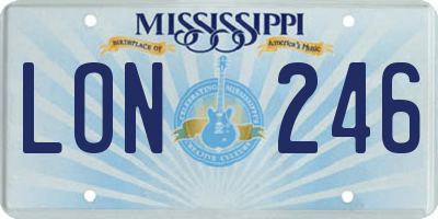 MS license plate LON246