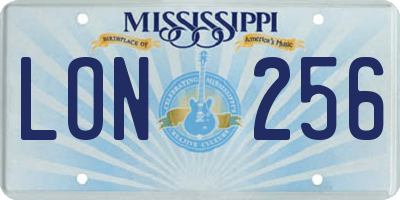 MS license plate LON256