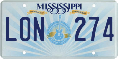 MS license plate LON274