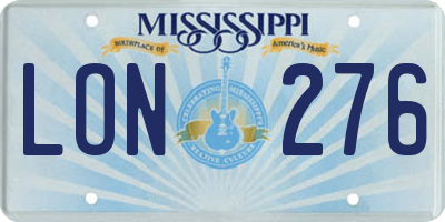 MS license plate LON276