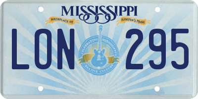 MS license plate LON295