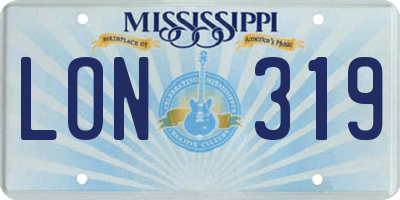MS license plate LON319