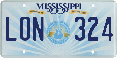 MS license plate LON324