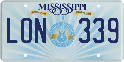MS license plate LON339