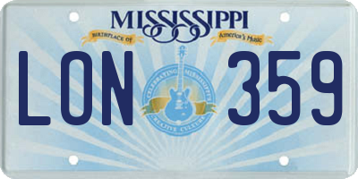 MS license plate LON359