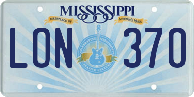MS license plate LON370
