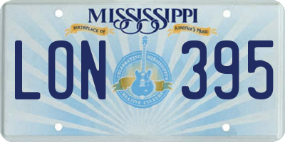 MS license plate LON395