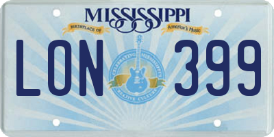 MS license plate LON399