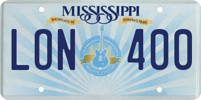 MS license plate LON400