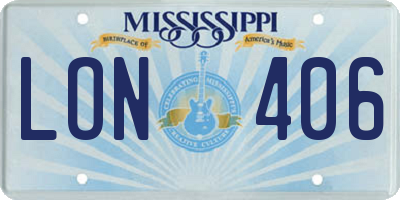 MS license plate LON406
