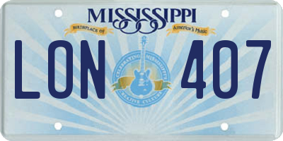 MS license plate LON407