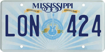 MS license plate LON424