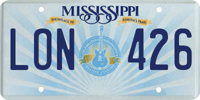 MS license plate LON426