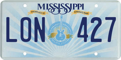 MS license plate LON427