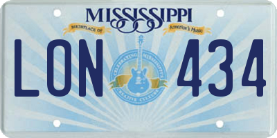 MS license plate LON434