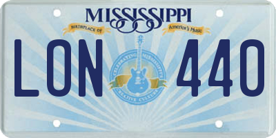 MS license plate LON440