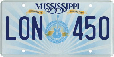 MS license plate LON450