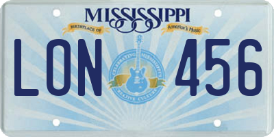 MS license plate LON456