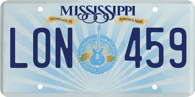 MS license plate LON459