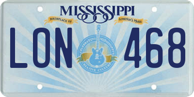 MS license plate LON468