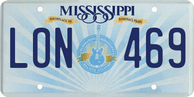 MS license plate LON469