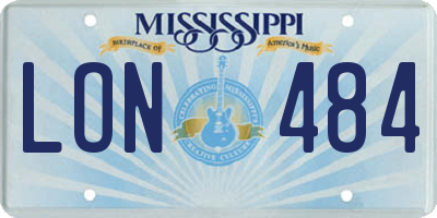 MS license plate LON484