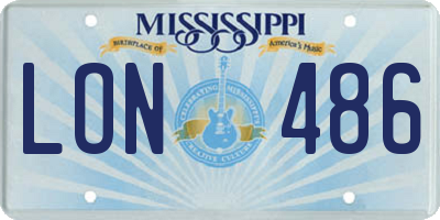 MS license plate LON486