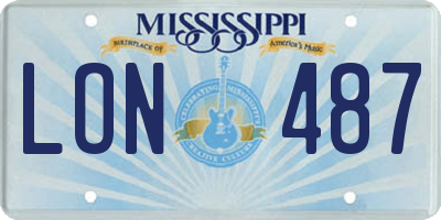 MS license plate LON487