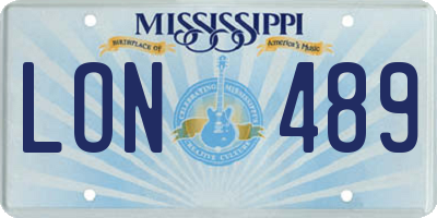 MS license plate LON489