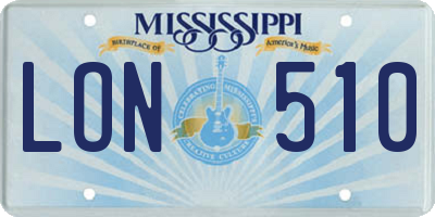 MS license plate LON510