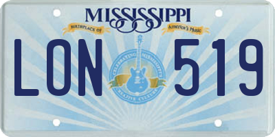 MS license plate LON519