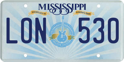 MS license plate LON530