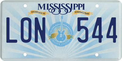 MS license plate LON544
